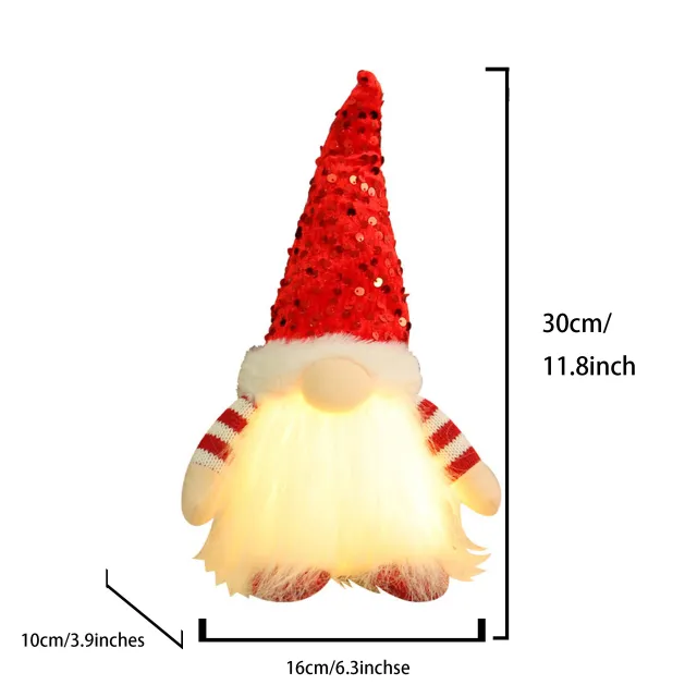 Christmas Decorations With Lights Princess Doll Christmas Gift Decoration Sequin Red Hat - Shop at LoveMi