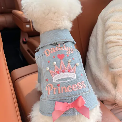 Dog and Cat Clothes Stylish Denim Outfits for Pets