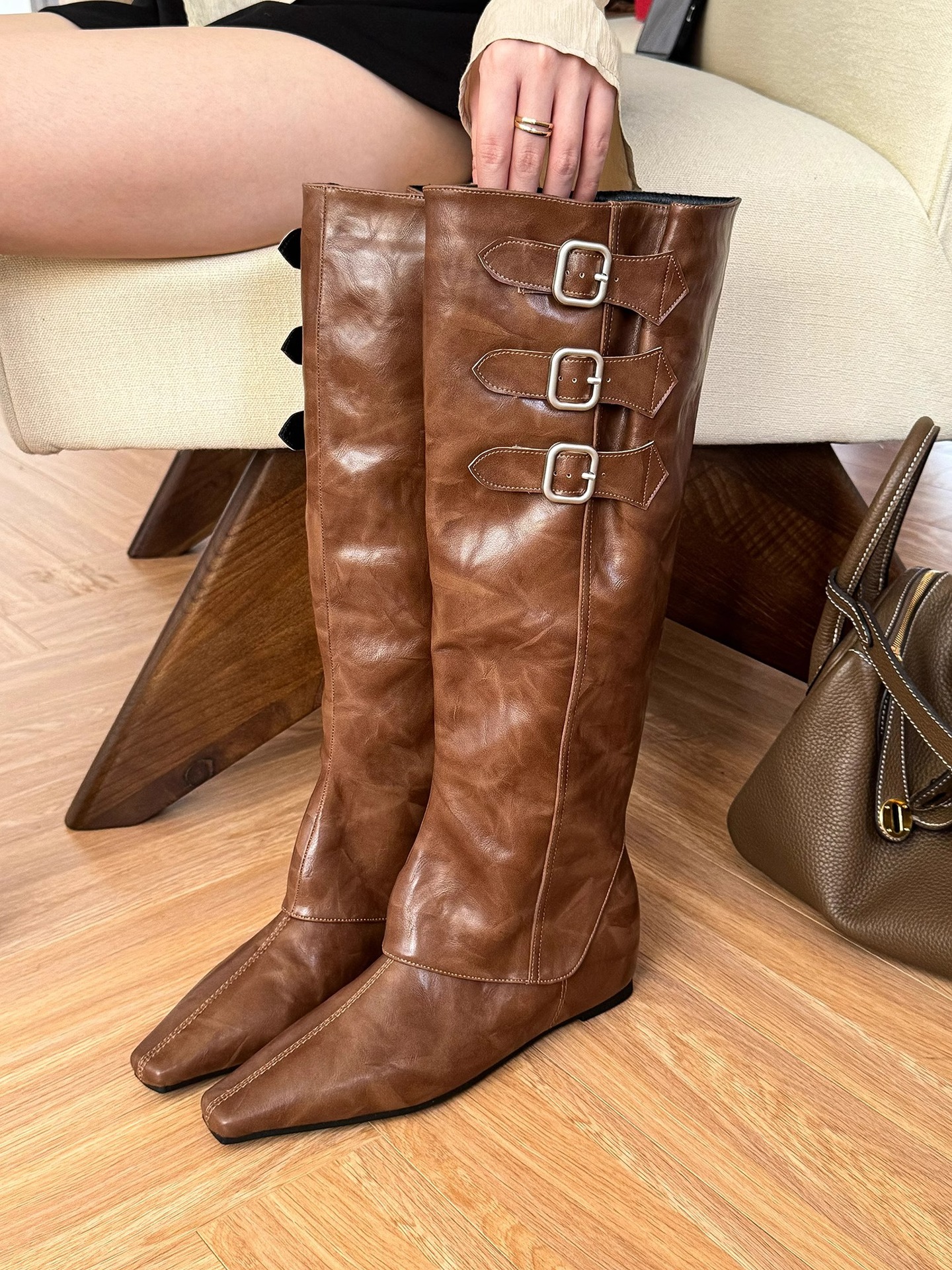 Split Leather Long Boots, picture 3 of 5