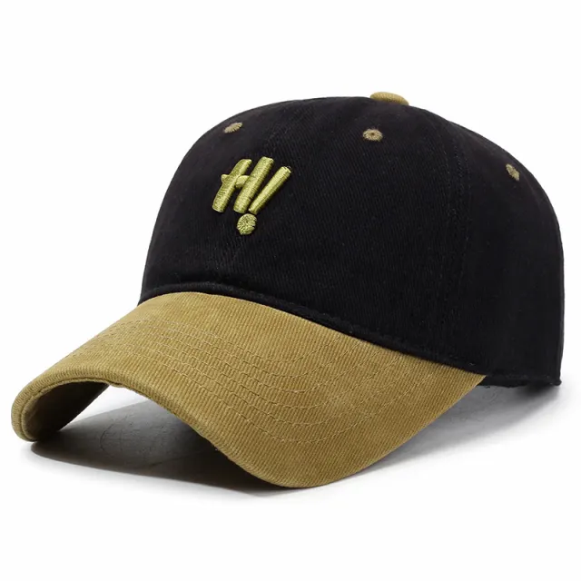 Color Matching Baseball Cap Casual Versatile Soft Top Black - Shop at LoveMi