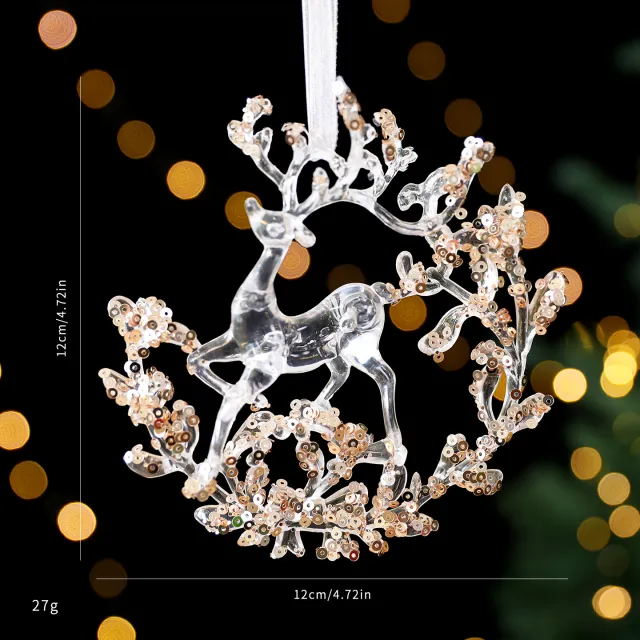 Christmas Decorations Sequined Acrylic Pendant Garland Elk - Shop at LoveMi
