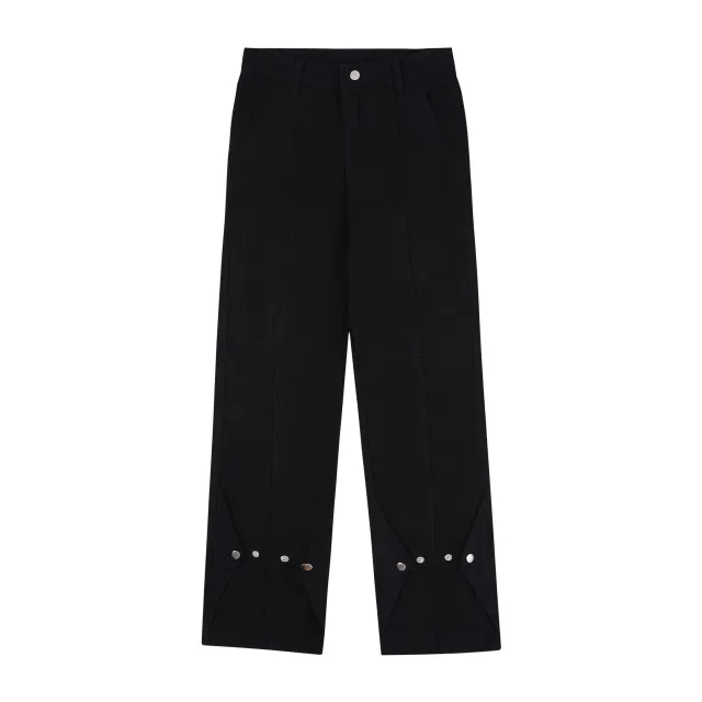 American style Distressed Heavy Industry Straight Casual Jeans Black - Shop at LoveMi