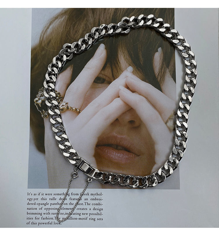 European And American Style Cuban Necklace Female Ins Hip Hop