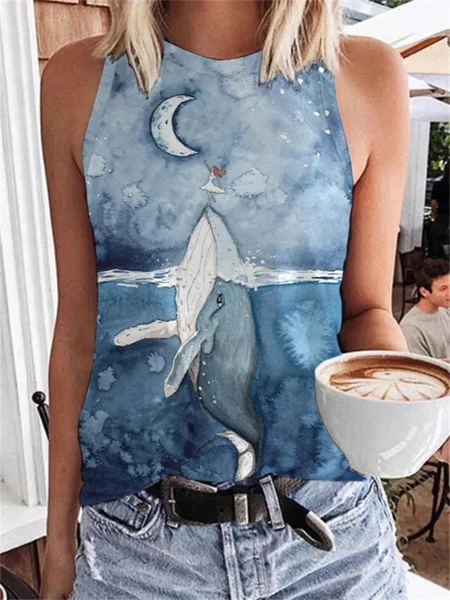 Summer Sports Casual Sleeveless Vest Printed Ladies Style 2 Xxxl - Shop at LoveMi