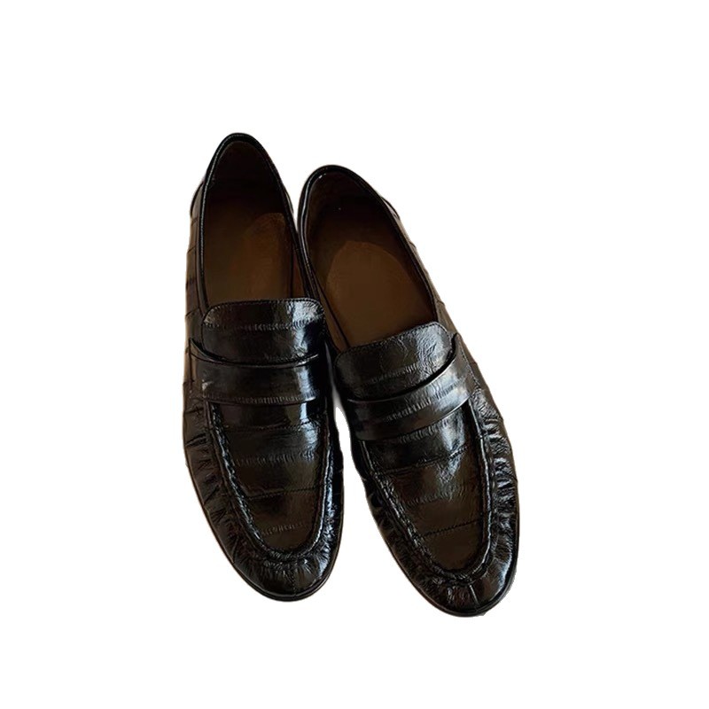 Pleated Slip-On Loafers