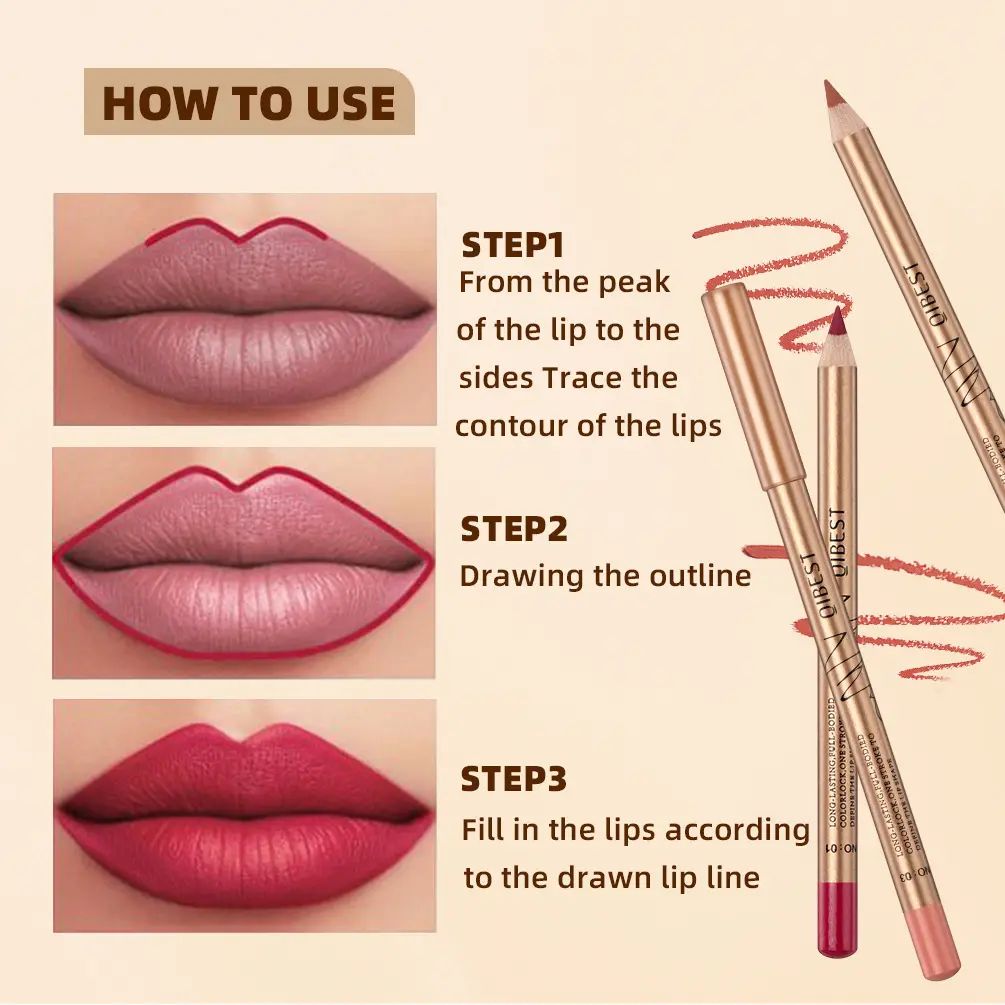 Colorful Non-smudgeable Long-lasting Non-stick Lip Liner Set