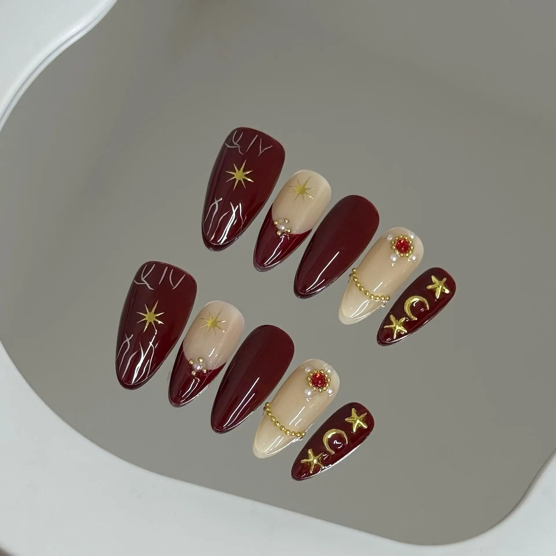 Handmade Nail Tips For Salon Use Overseas Style Sweet Cool High-End And Seductively Alluring