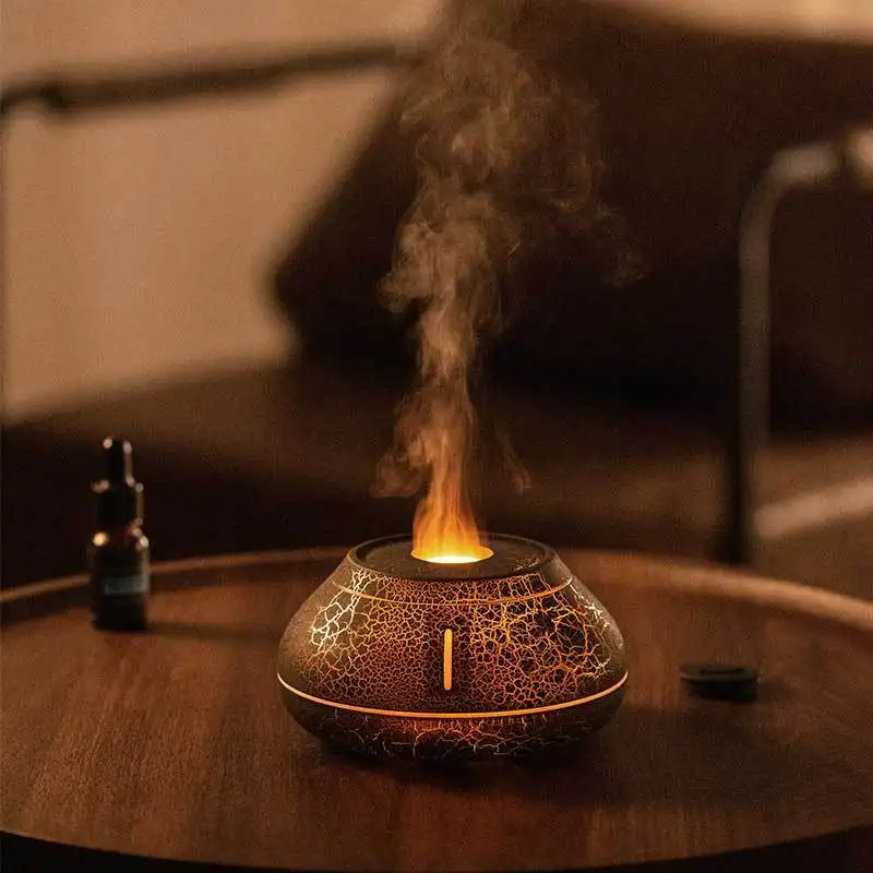 New Humidifier Colorful Simulation Flame Aroma Diffuser Desktop Creativity