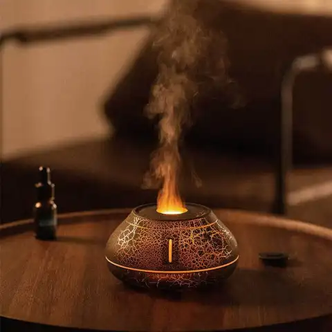 New Humidifier Colorful Simulation Flame Aroma Diffuser Desktop Creativity