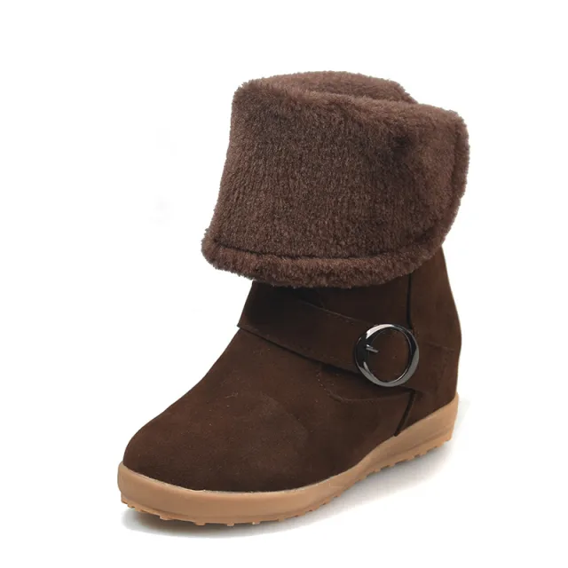 Women's Fashion Casual Flat Ankle Boots Brown - Shop at LoveMi