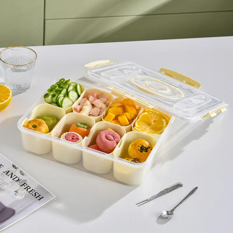 Transparent PP Compartment Portable Fresh-keeping Box