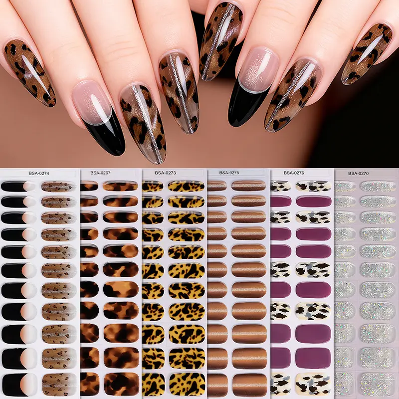 Waterproof Leopard Print Gel Nail Stickers