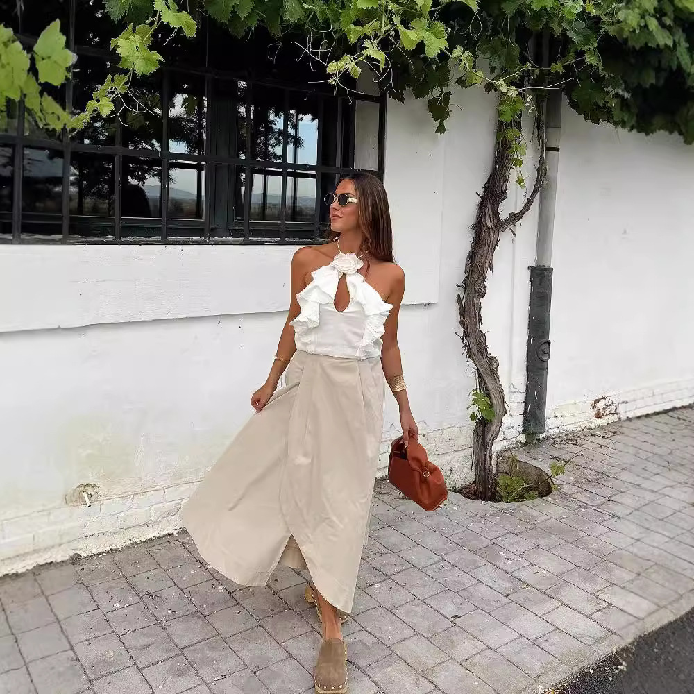 Women's Convex Flower Thin Cotton Yarn Top