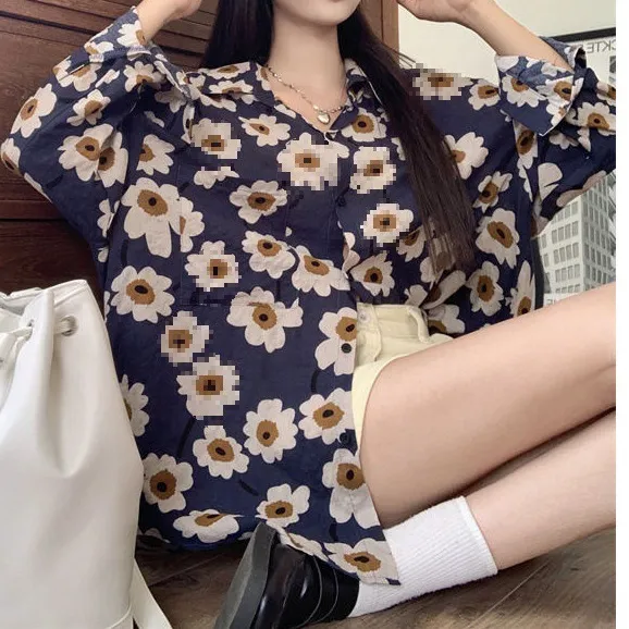 Slimming Niche Lazy Style Long Sleeve Top Sunflower Long Sleeve Xl - Shop at LoveMi
