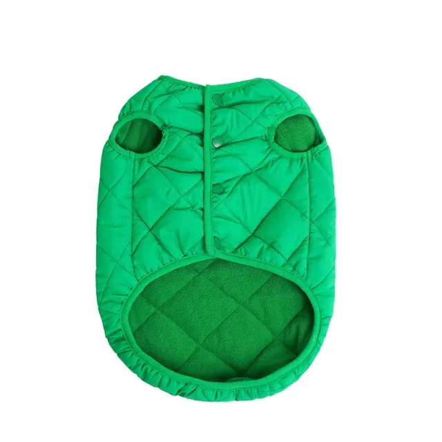 Polar Fleece Winter Warm Breasted Vest Cat Pet Clothes Bamboo Green - Shop at LoveMi
