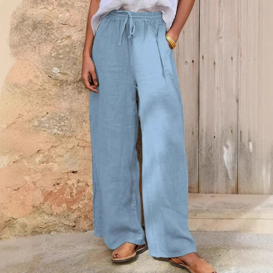 Casual Loose-fit Solid-color Drawstring Pants — foto 7