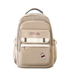 Korean Style Backpack Simple Good-looking Backpack Girls' Large Capacity - Khaki - View 1