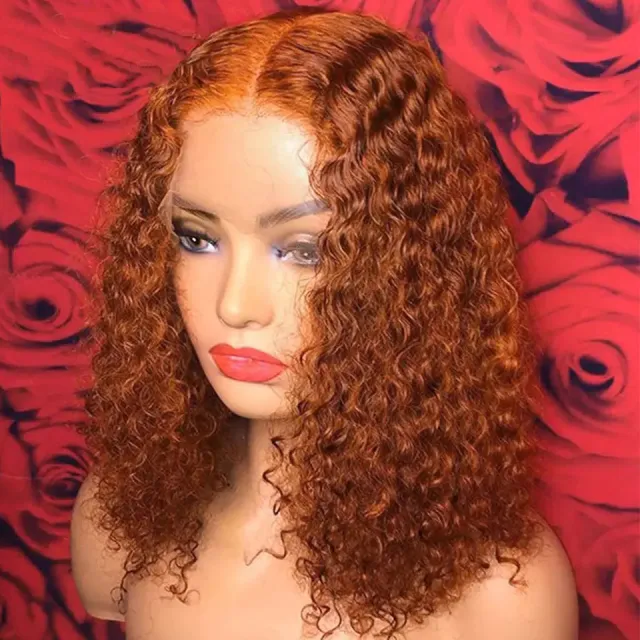 Human Hair Wigs Bob Water Wav Orange Red - Shop at LoveMi