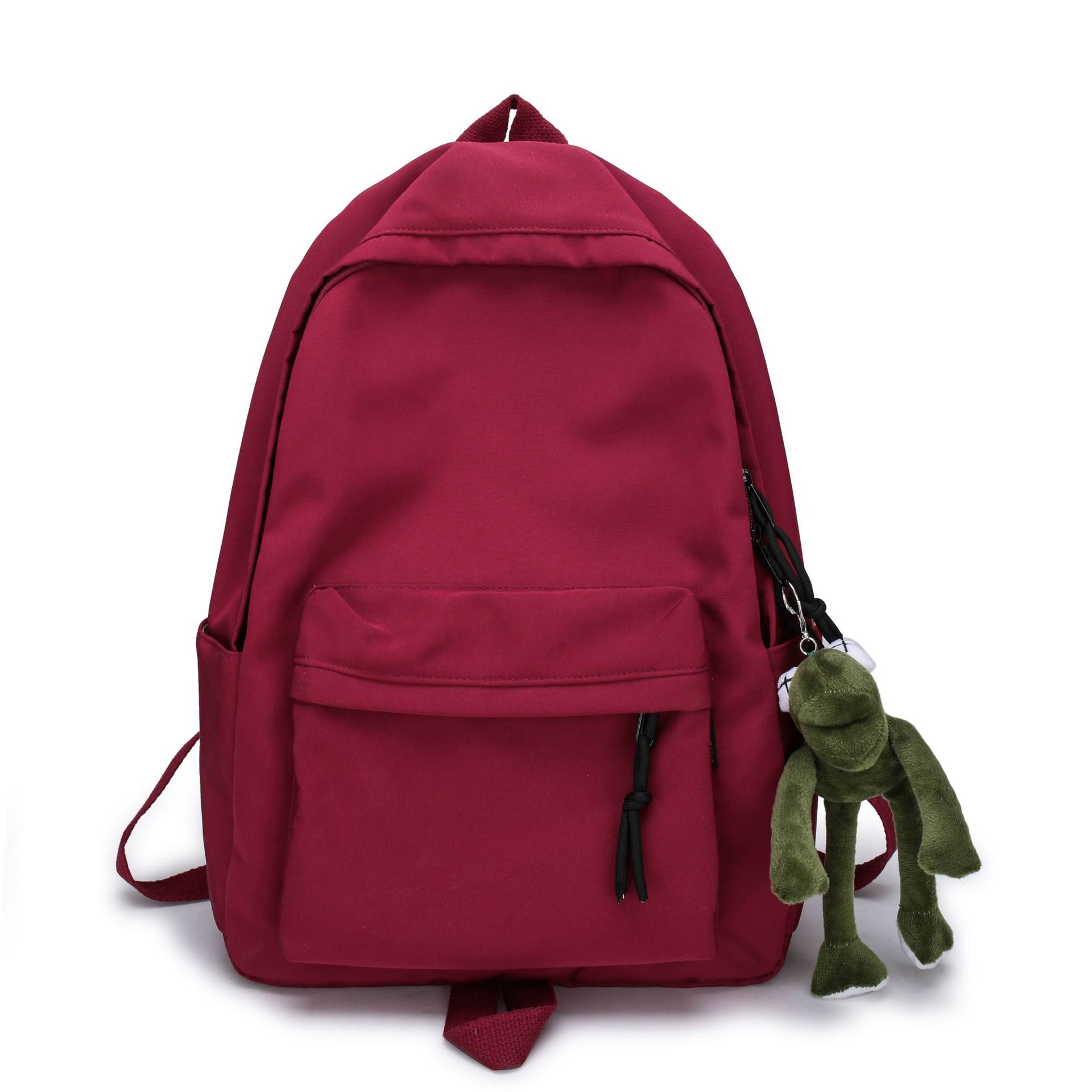 Female College Student Solid Color Large Capacity Harajuku Style Backpack