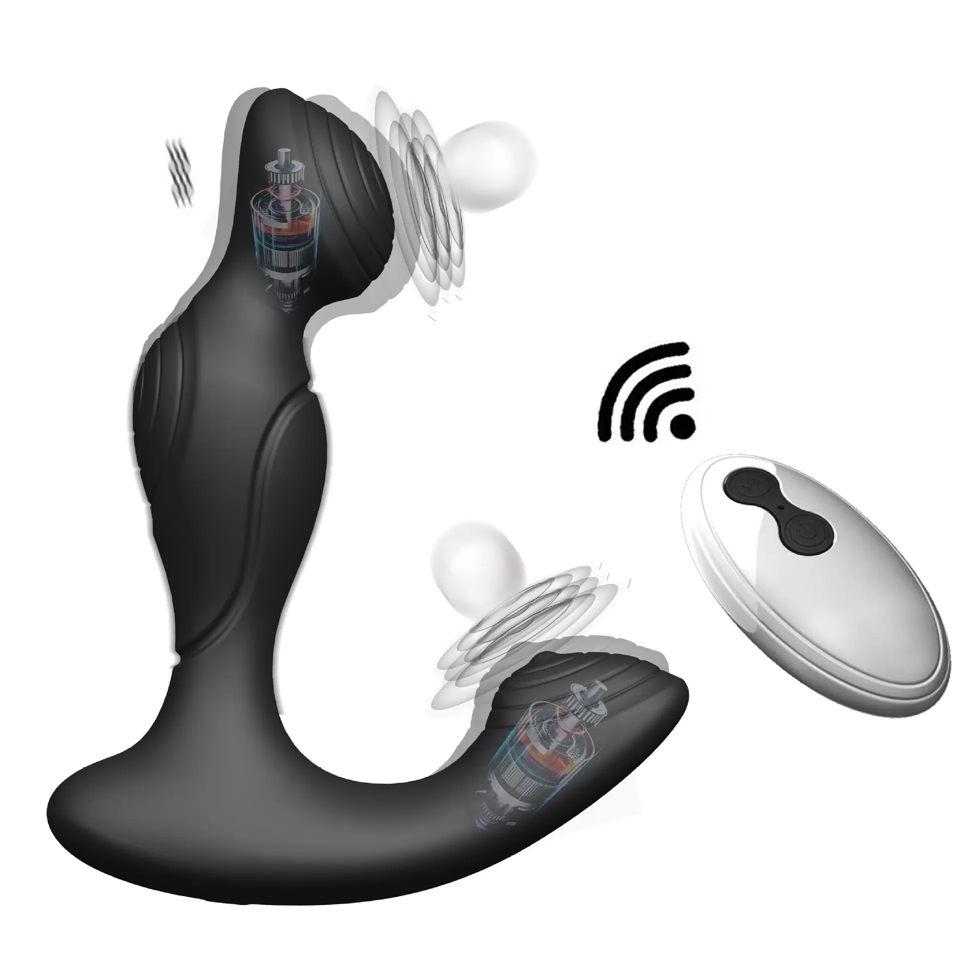 Wireless Remote Control Prostate Vibromasseur Rear Wear