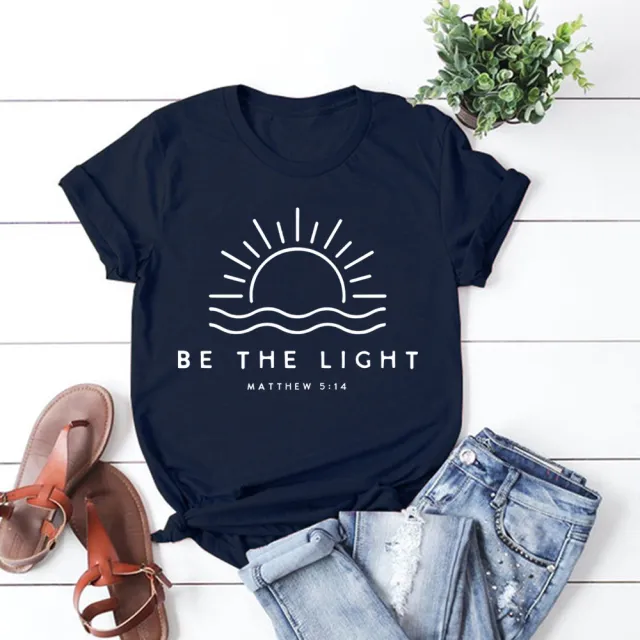 Be The Light Christians T shirt Navy Blue - Shop at LoveMi