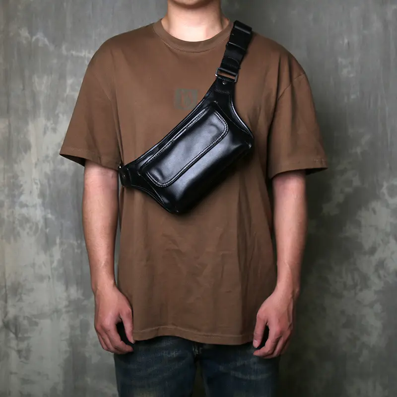 Single-Shoulder Crossbody Genuine Leather Chest BagWaist Bag