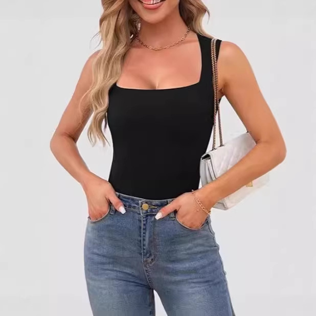 Square-neck Ribbed Camisole Top Womens Clothing