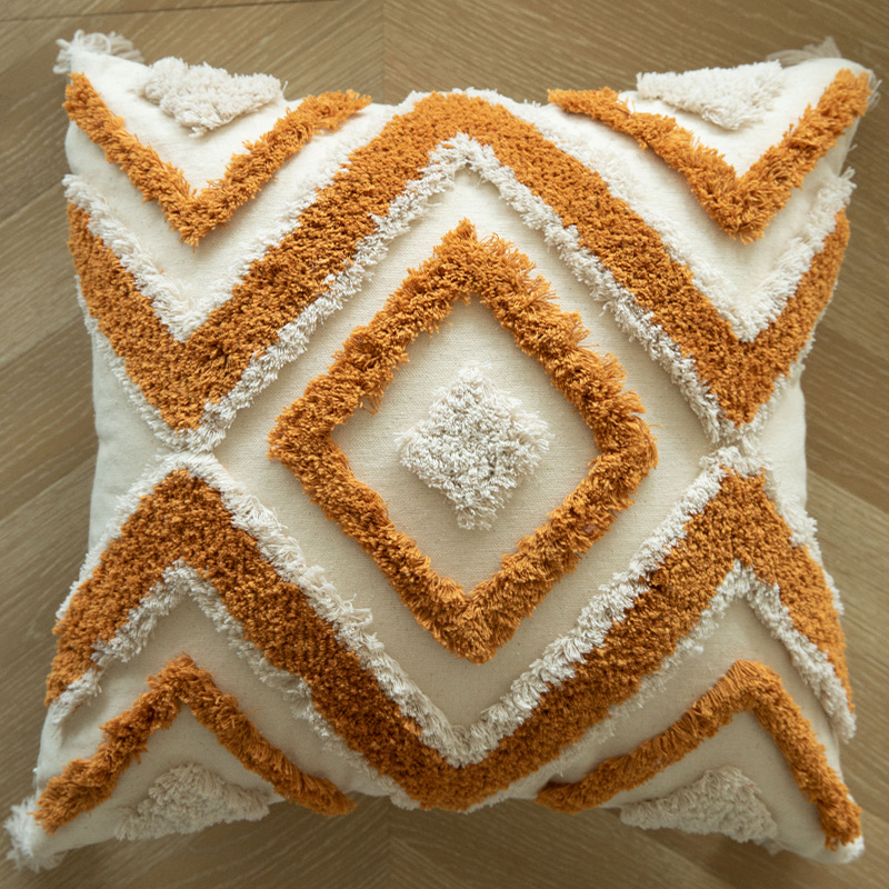 Bohemian-style Pillow Set For The Living Room Sofa With Tassels