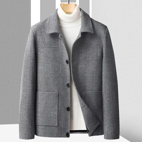Men's Plush and Thick Woolen Coat