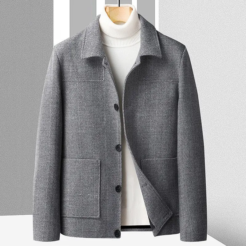 Men's Plush and Thick Woolen Coat