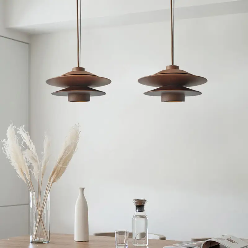 Nordic Mid-ancient Log Style Tea Room Dining-room Lamp Chandelier