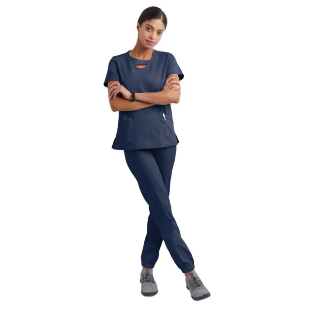 Short Sleeve Hollow Work Clothes Hospital Operating Room Hand washing Clothes Suit Navy - Shop at LoveMi