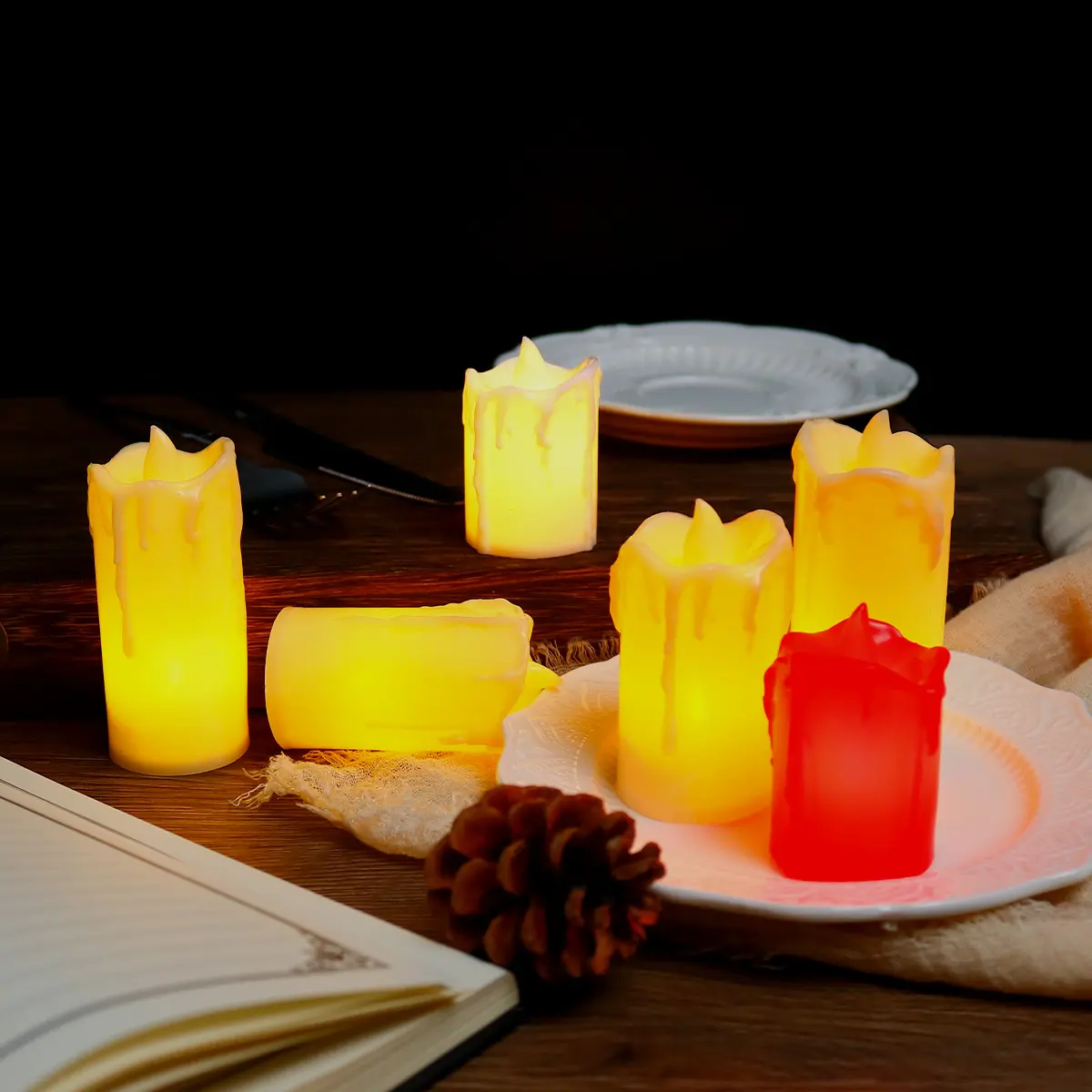 LED Electronic Simulation Tear Wave Mouth Candle