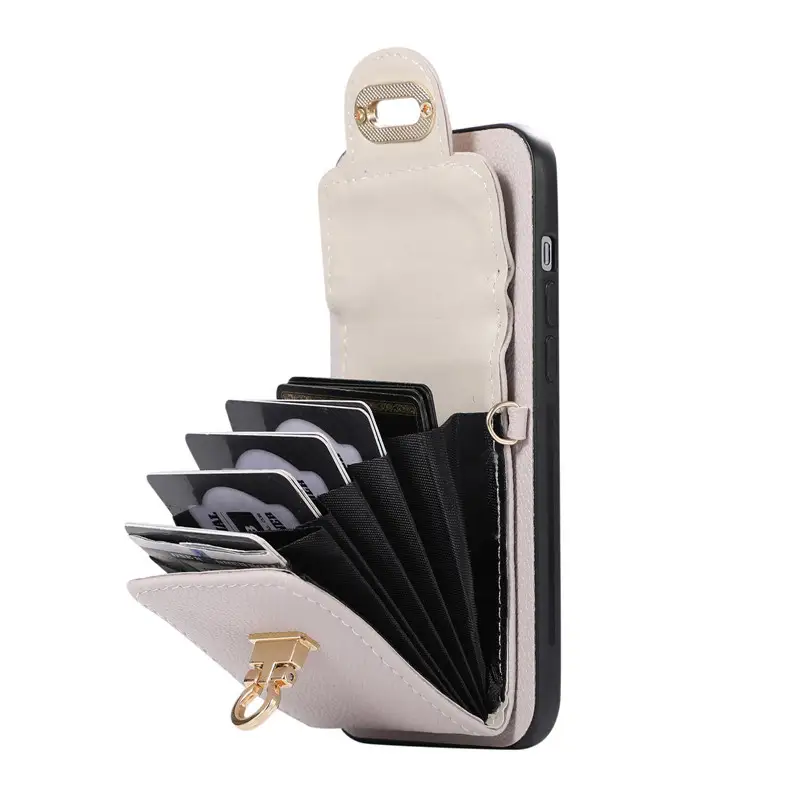 Leather Phone Case Creative Card-inserting Wallet Leather Case Crossbody Protective Case