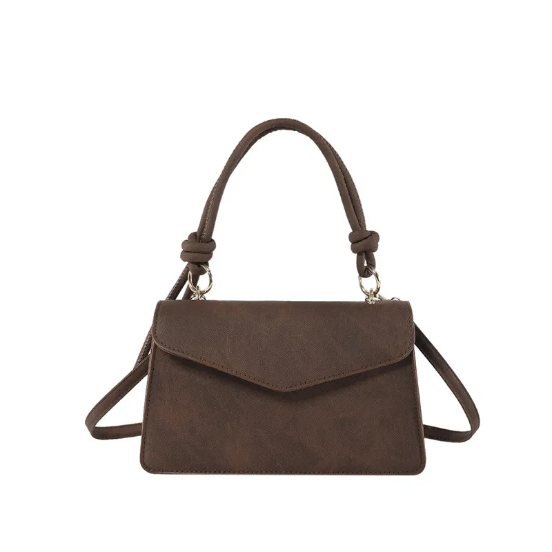 All-match Plaid Shoulder Messenger Bag For Women - Brown