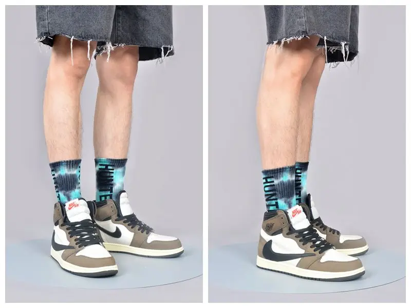 Title 6, Tie-Dyed Thin Tube Socks For Men And Women