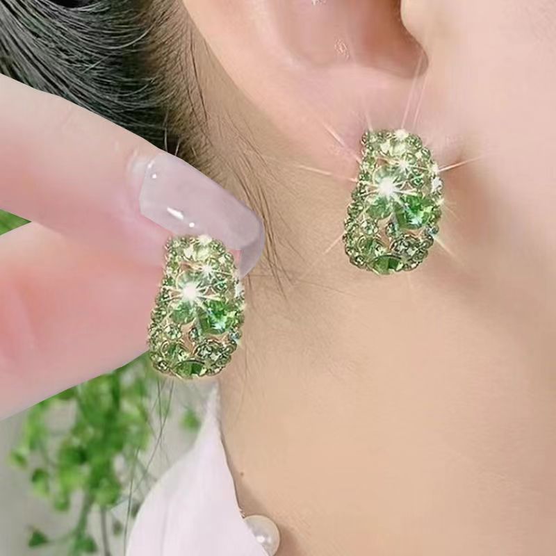 Women's Light Luxury Fashion Grey Crystal Earrings