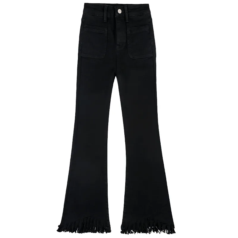 Women's Retro High-elastic Skinny Jeans - Black Trousers