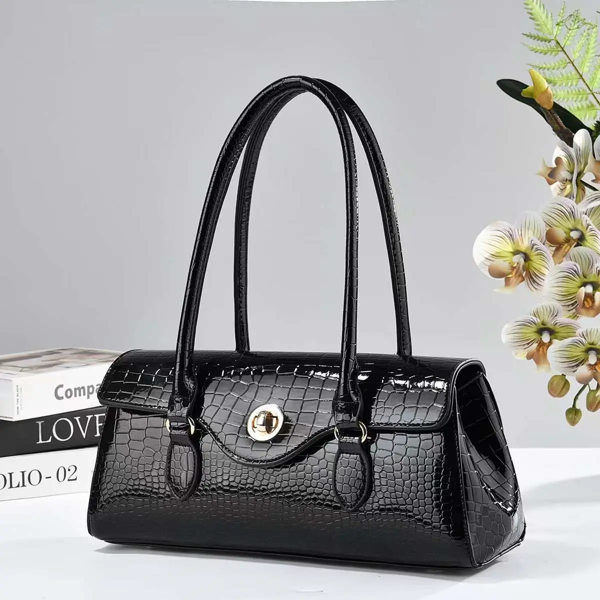 Crocodile-patterned Trendy Minimalist And Stylish Underarm Bag