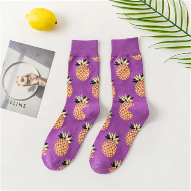Women's All match And Cute Cotton Sock Purple Pineapple - Shop at LoveMi