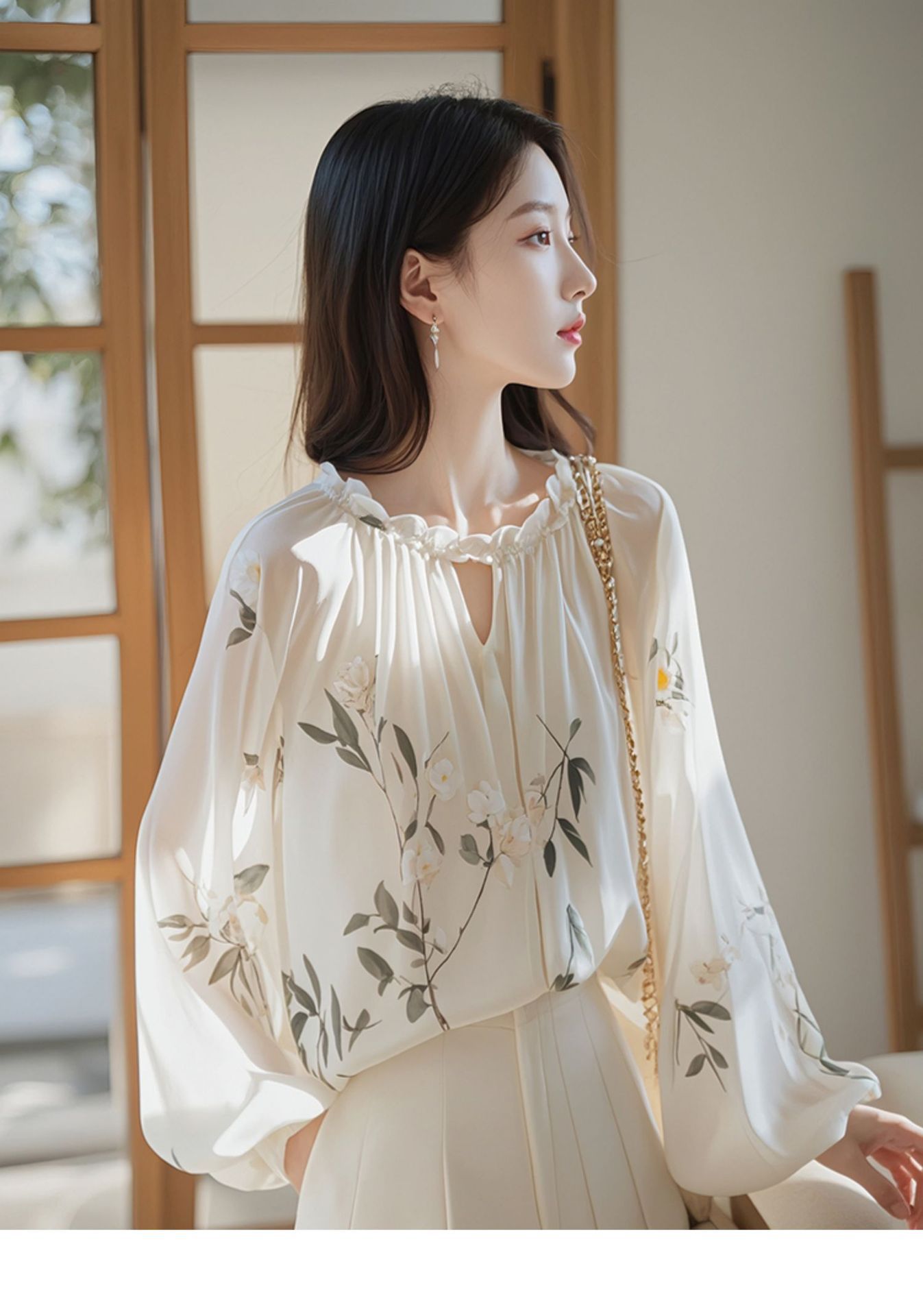 Loose-fitting Long-sleeve Floral Mini Shirt For Women 13 b6443053 9cfc 4a13 ab91 d2f322e9ccee