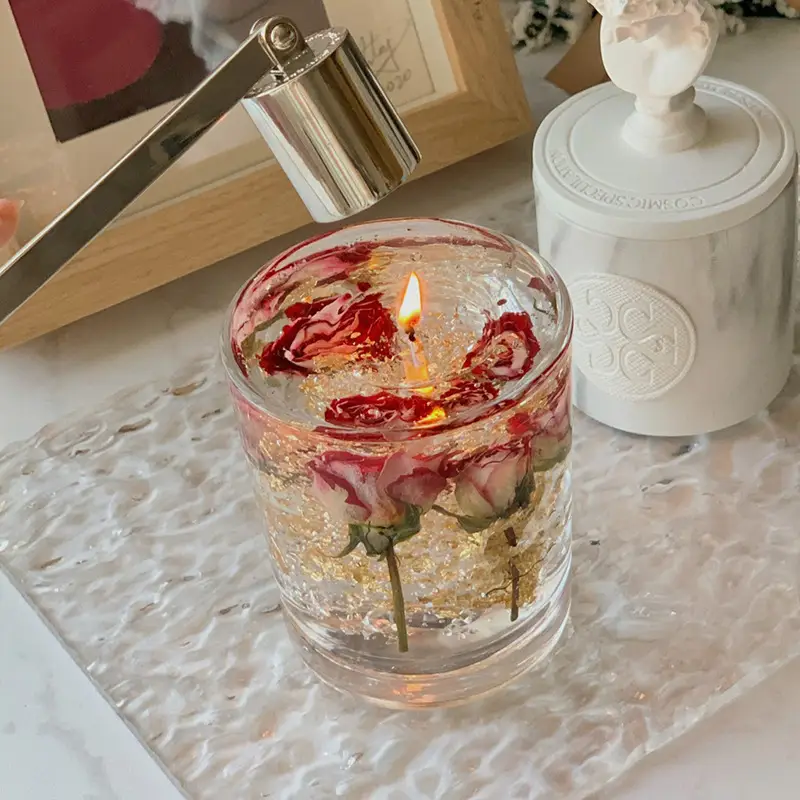 Real Flower Jelly Aromatherapy Candle Essential Oil Incense Gift Box