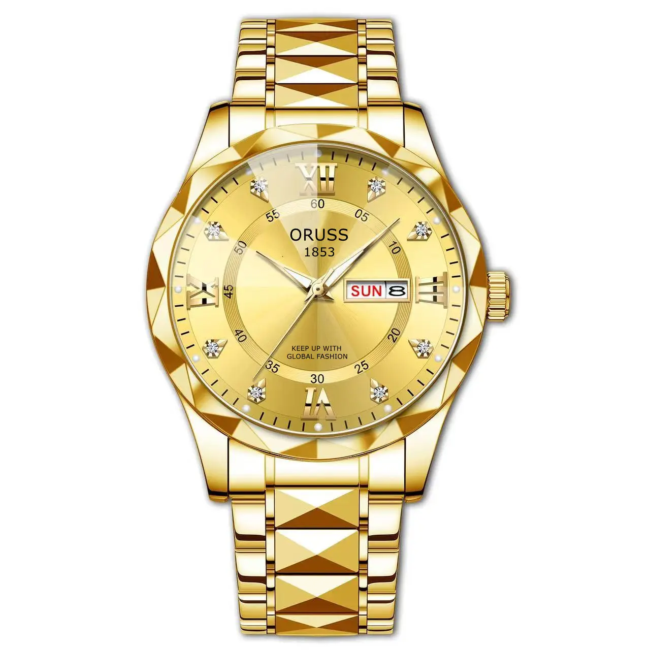 Dual-calendar Mens Quartz Casual Watch