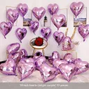 10 Love Hearts Pearl Purple