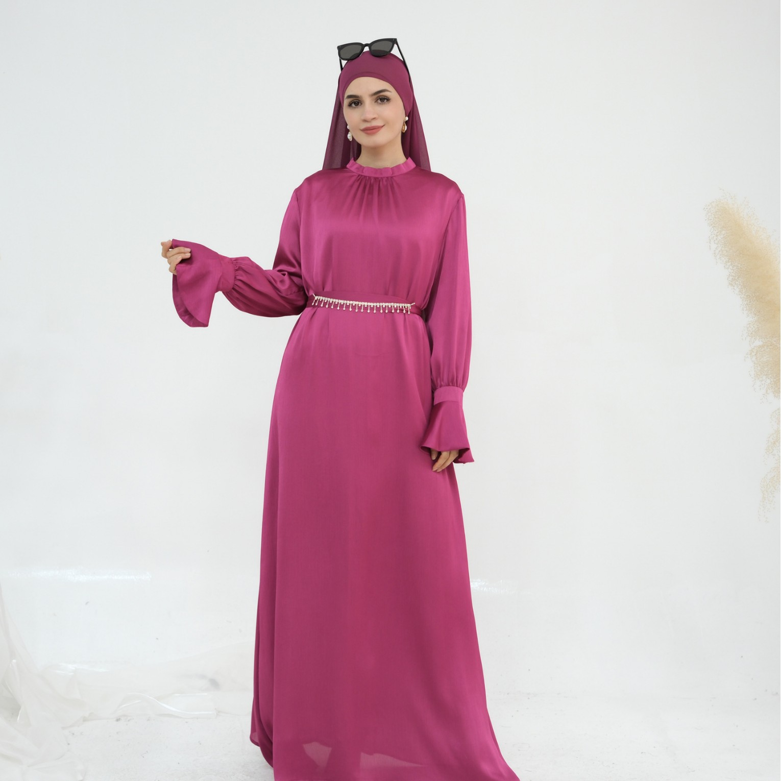 European And American Dubai Elegant Satin Dress