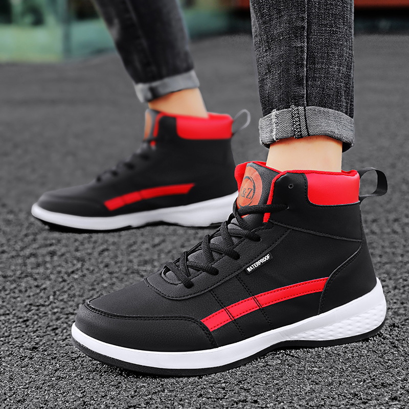 Lightweight Outdoor Casual Sneakers Mid-top Lace-up Mens Skate Shoes