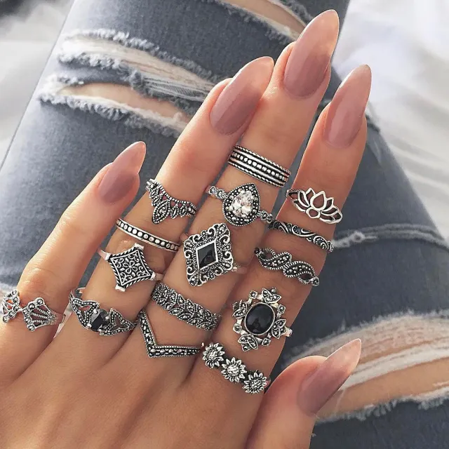 Vintage Diamond Ring Set Personality Accessories Style 8 - Shop at LoveMi
