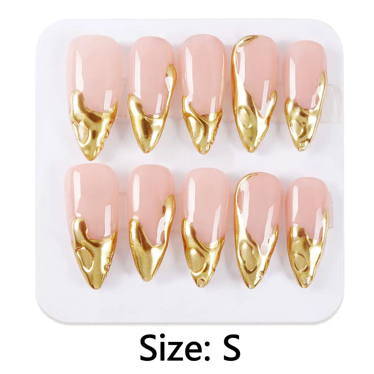 Liquid Metal Apricot Nail Hand Painted Nail Stickers