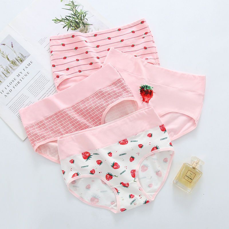 Girls' Cotton Briefs High Waist Shorts For Older Girls 4 Pack Strawberries M - Shop at LoveMi