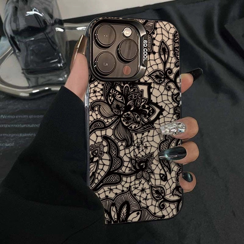 Premium Patterned Frosted Silver Phone Case